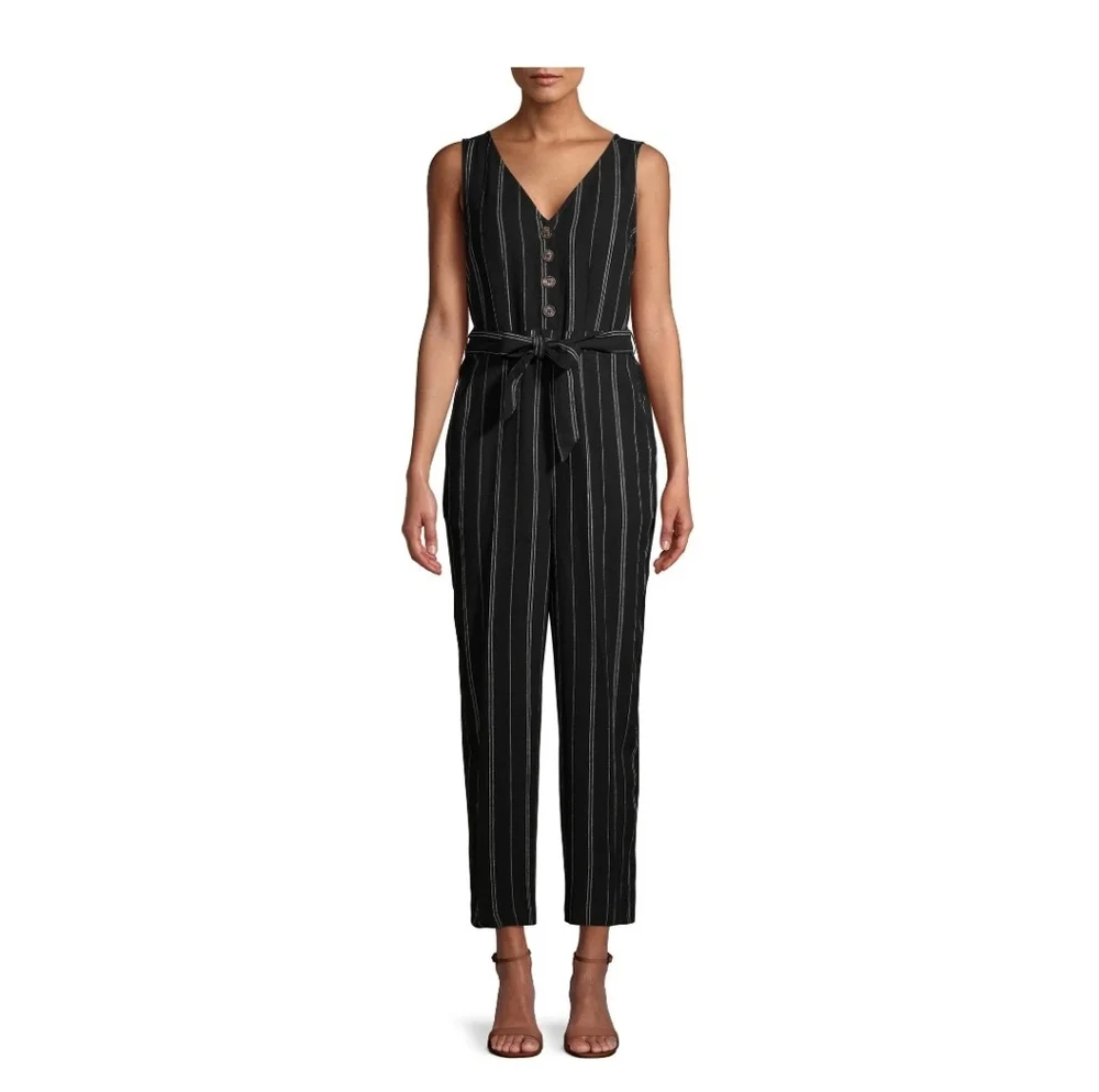 🌿Time and Tru NWT Sleeveless Floral Linen-Blend Cropped Jumpsuit – Size M🌿NWT - Picture 9 of 10